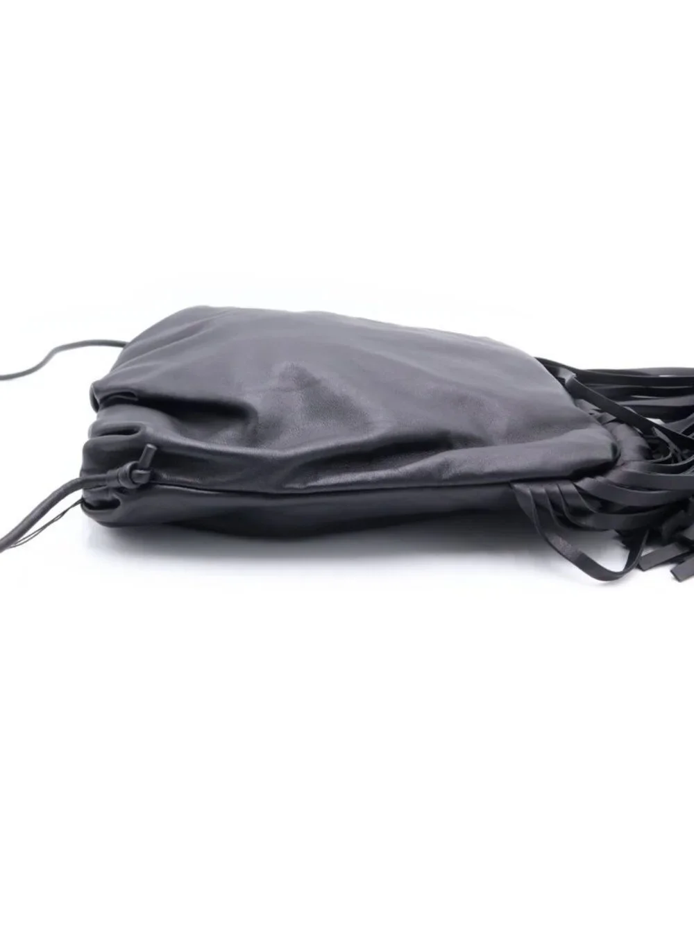 Bottega Veneta The Fringe Shoulder Leather Bag Black
